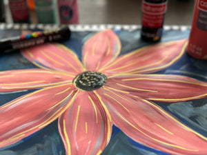 Big Coral Flower Acrylic Painting Tutorial