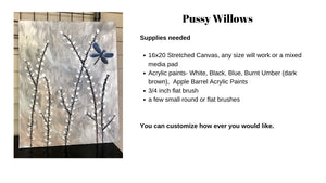 Pussy Willow Canvas Painting tutorial