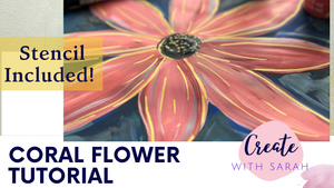 Big Coral Flower Acrylic Painting Tutorial
