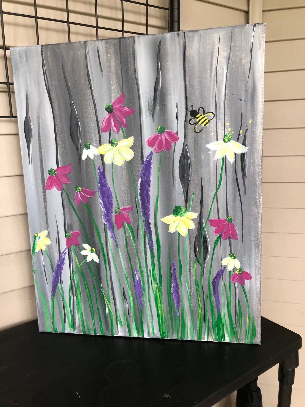 Summer Flowers on Wood Painting Tutorial