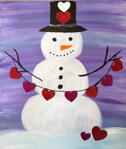 Valentine's Day Snowman Painting Tutorial