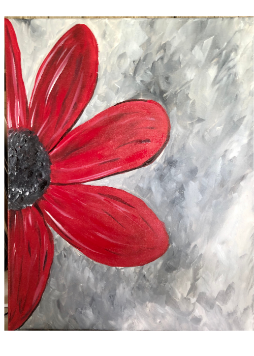 Big Red Flower Painting Tutorial